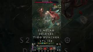 S2 Necro DELETES T100 Butcher Lvl 154  Diablo 4 Season 2 Necromancer Build diablo4 shorts skulm [upl. by Carine451]