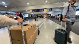 Departure Checkin to Security to Gate 9A Spirit Airlines at Oakland Int Airport CA Aug 09 2022 [upl. by Htebaras]