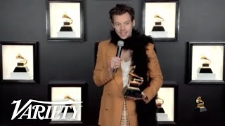 Harry Styles Thanks Fans After Grammy Win for Watermelon Sugar [upl. by Selwyn]