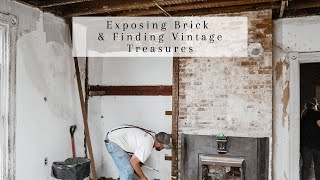 Exposing Brick Fireplace  Finding Vintage Treasures  Removing Master Bedroom Closet  DITL [upl. by Jael]