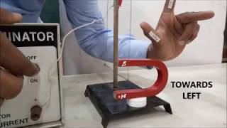 FORCE ON CURRENT CARRYING WIRE AND FLEMING LEFT HAND RULE [upl. by Pevzner]