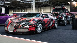 Bugatti Veyron amp Matching Mercedes 6x6 Wrap Autosport International 2020 [upl. by Adyahs748]