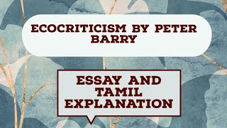 quotECOCRITICISMquot by Peter Barry from Beginning Theory Essay and Tamil explanation [upl. by Eiliah]