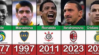 BEST FOOTBALLER RETIRED IN EVERY YEAR 1965  2023 😭💔 FT Ibrahimovic Ronaldo Pele Maradona [upl. by Llewen]