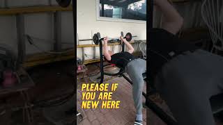 Day17 benching 1lb per 100 subs  bar viral trending youtubeshorts fyp support exercise gym [upl. by Ajnek]