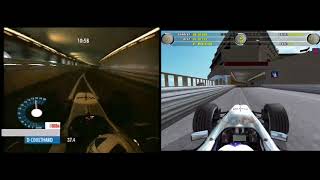 F1 Challenge 9902 2002 GP Monaco – David Coulthard IRL vs Krzymik in game  Onboard [upl. by Aennyl]