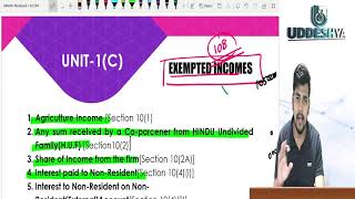 10  BCOM  SEM3  CHAPTER1  INCOME TAX LAW amp PRACTICE  CORE6 exemptincome [upl. by Lapotin]