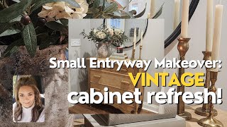 Small Entryway Makeover and Vintage Cabinet Refresh [upl. by Saideman]