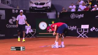 Cuevas Clears Bug After Ballboys Epic Fail At Rio Open [upl. by Asabi530]