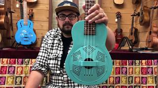 Beltona Concert and Tenor Resonator Ukuleles Blues Strum Comparison [upl. by Ernesta]