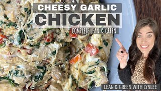 Optavia Lean and Greens  Cheesy Garlic Chicken [upl. by Llemaj]