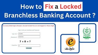 How to Fix a Locked Branchless Banking Account  Nadra eSahulat [upl. by Armond]