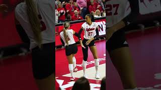 Volleyball handshake  Nebraska players with an interesting handshake ncaavolleyball [upl. by Ahsenar]