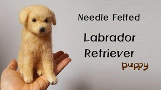 Labrador Retriever – Needle felted dog  Needle felting tutorial  ASMR [upl. by Anatniuq]