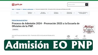 CONVOCATORIA EO PNP 👮‍♂️ Admisión Promoción 2025 [upl. by Elianora]