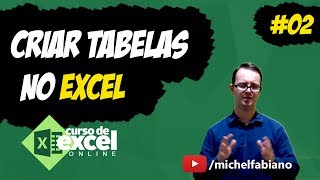 Microsoft Excel  Como Mexer com Excel  Criando Tabelas e Planilhas 02 [upl. by Aihsenat604]