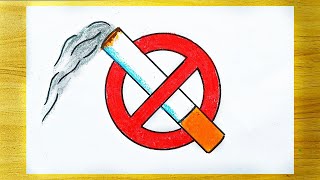 World No Tobacco Day DrawingNo Tobacco Day Poster DrawingNo Smoking Drawing Easy For Kids [upl. by Gaither]