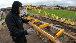 Frontier OS27 sawmill  Assembling the tracks  why are they so difficult [upl. by Airemat]