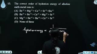 The correct order of hydration energy of alkaline earth metal ions is [upl. by Clancy]