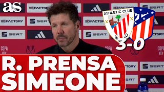 ATHLETIC CLUB 3  ATLÉTICO DE MADRID 0 40  SIMEONE en rueda de prensa  COPA DEL REY [upl. by Hannavahs]