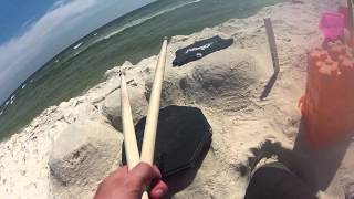 SAND QUADS amp Practice Pad Drumming on the beach  Fun on vacation [upl. by Pufahl]