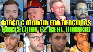 BARCA amp MADRID FANS REACTION TO BARCELONA 12 REAL MADRID  FANS CHANNEL [upl. by Bikales]