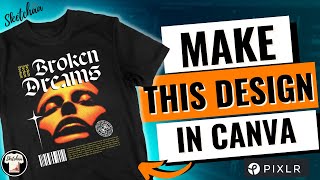 Canva Tshirt design tutorial  How to make advanced designs on Canva [upl. by Hannavas333]