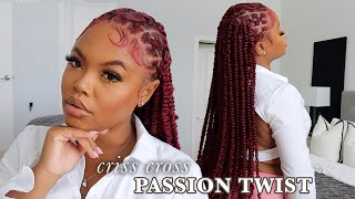 DIY CrissCross Passion Twist At Home No Unraveling StepByStep  Naturally Sunny [upl. by Kilby]