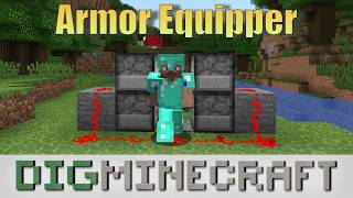 How to make an AUTOMATIC Armor Equipper in Minecraft [upl. by Dnomzed904]