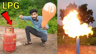 LPG Gas Vs baloon 🔥 gone wrong  Vishal ke experiment [upl. by Solahcin]