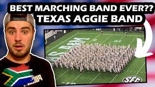 South African Reacts Fantastic Fightin Texas Aggie Band Halftime Drill  UNBELIEVABLE [upl. by Reklaw378]