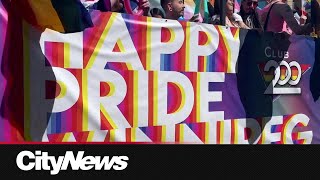 Pride Parade takes over Winnipegs downtown [upl. by Ecart]