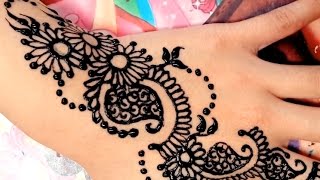 ᴴᴰ 1 BEST Beautiful simple henna mehndi stylish flower designs for hands [upl. by Aehr]