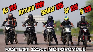 N125 vs NS125 vs Xtreme 125R vs Raider 125 vs SP125 Penta Drag Race [upl. by Cris]