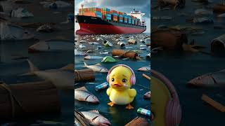 The duck saved the marine life and cleaned the sea babyduck marinelife [upl. by Carina]