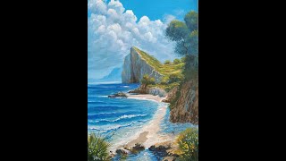 Deniz Akrilik Boya Landscape Painting Art [upl. by Carthy]