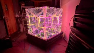 Tesseract Art Installation by Nicky Alice Hypercube Infinity Mirror Art Sculpture Burning Man 2023 [upl. by Ettenrahs]