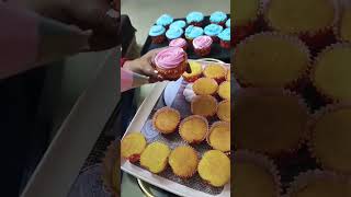 Cupcakes decoration ideas 💡 nice cupcakes 🧁🍫 pink 🩷 and blue 💙 colour combination 🧿ideas youtuber [upl. by Ahsille]