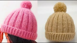 Stripe pattern crochet hat tutorial easy to crochet tutorial for beginner [upl. by Niklaus]