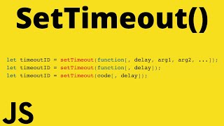 How to use SetTimeout in JavaScript [upl. by Swanhilda]