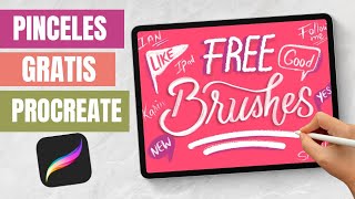 Pinceles Gratis para Procreate  Pinceles para hacer lettering digital gratis [upl. by Wesla612]