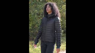 KLÄTTERMUSEN LOPT Hooded Padded Down Jacket Nylon Shiny Raven Black Women  Zalando [upl. by Charita]