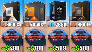 RYZEN 7 9800X3D vs RYZEN 9 7950X3D vs ULTRA 9 285K vs RYZEN 9 9900X  Test in 6 Games [upl. by Alleirbag]