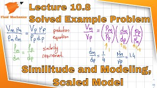 Fluid Mechanics 108  Solved Example Problem 2  Similitude and Modeling [upl. by Stich]