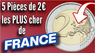 Les 5 pièces de 2 EURO commémoratives Les PLUS CHER de FRANCE [upl. by Akkeber294]