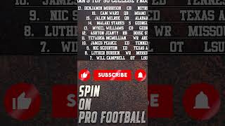 FRANS TOP 50 COLLEGE PROSPECTS OF 202425 VER1 nfl nfldraft collegefootball college shorts [upl. by Elaine]