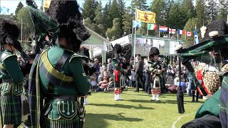 Huntly Pipe Band playing Gardens of Skye during 2023 Braemar Gathering Highland Games in Scotland [upl. by Eldorado97]