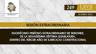 🔵 249 Duodécimo P Extraordinario de la II Diputación Permanente  LXVII  II año  30 enero 2024 [upl. by Samaj580]