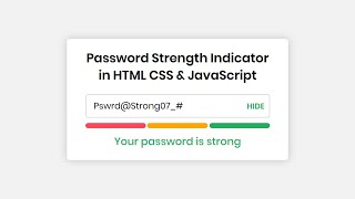 Password Strength Check in HTML CSS amp JavaScript  CodingNepal [upl. by Ramburt]