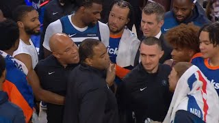 Donte DiVincenzo heated exchange with Rick Brunson after first game back vs Knicks 👀 [upl. by Coulter978]